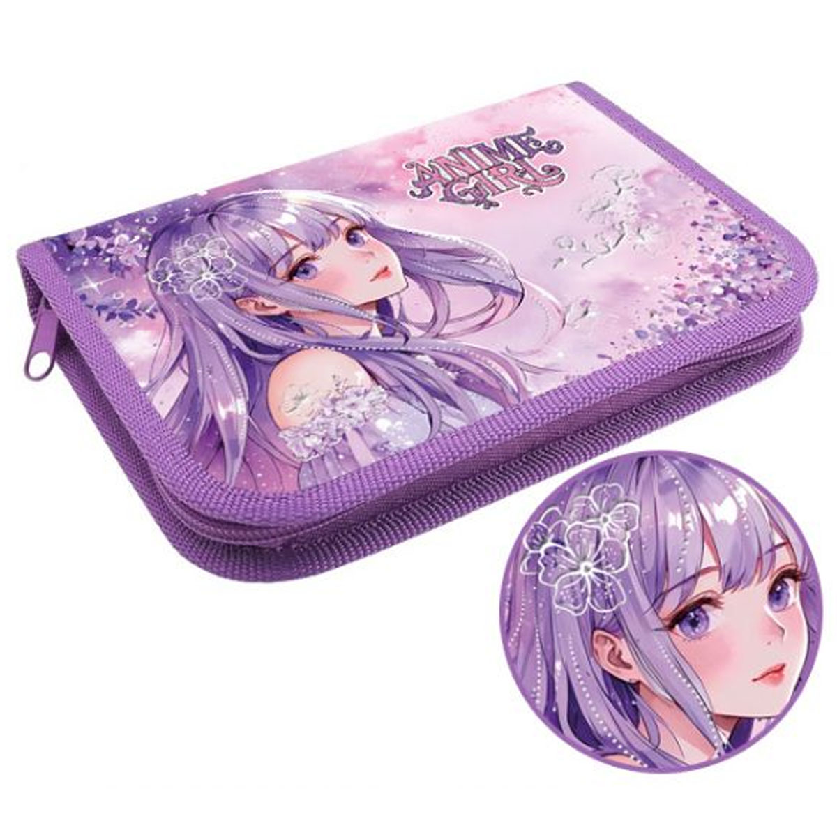 Пенал на 1 отд.   АНИМЕ ЮМИКО отк.планка,лам.картон  220*90*50    арт.87803