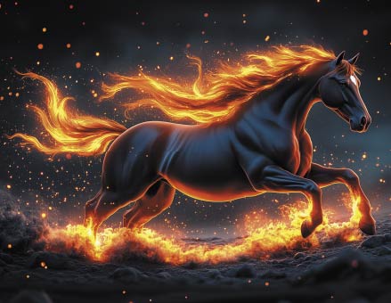 2026 г.Календарь кварт.  3-х. бл. металл+объем "Огненный скакун"   81КТ_604