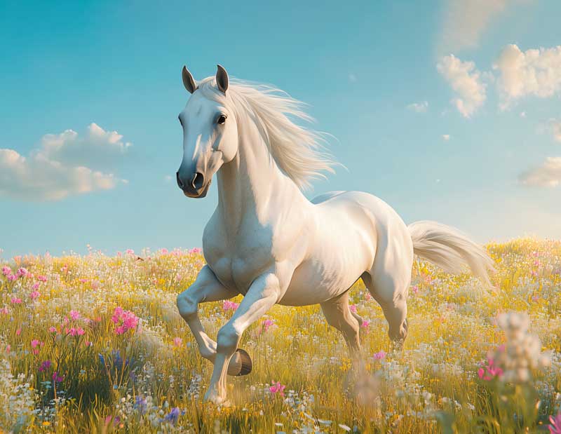 2026 г.Календарь кварт.  3-х. бл. металл+объем "Лошадь на лугу"   81КТ_614