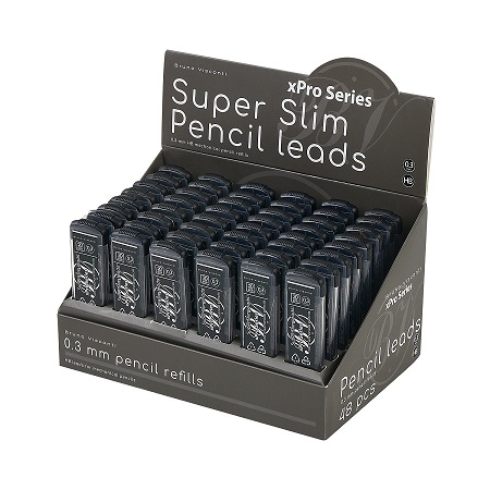 Грифели для автоматических карандашей, чернографитные, НВ, 0,3мм, 20шт     21-0034