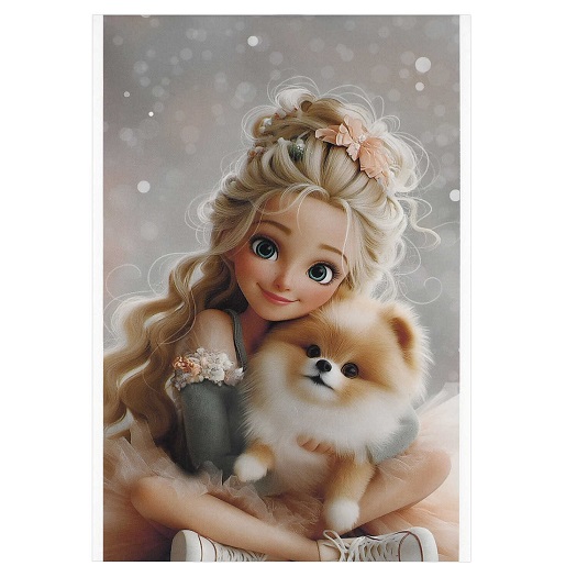 Блокнот А6  40л "ПРИНЦЕССА И ШПИЦ" 1 скоба сверху, клетка  арт.72950   1/5/40