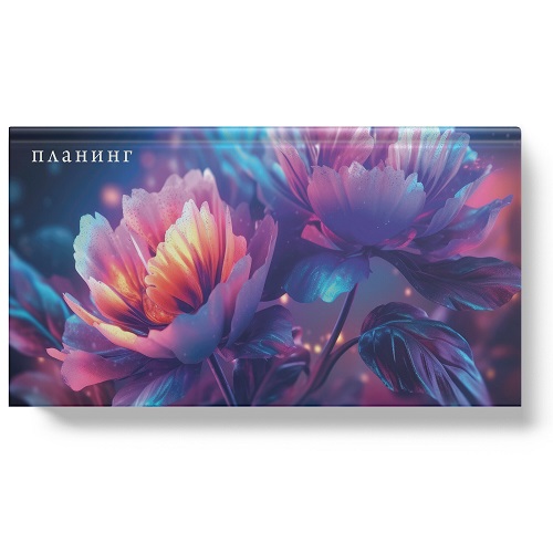 Планинг 64л. карманный "Сказочные цветы"  7БЦ ламинация Glitter, тиснение фольгой  ПКФ2566402