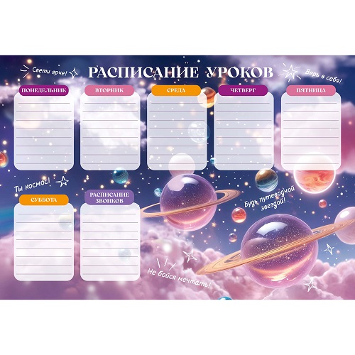 Расписание уроков А4 Ты космос!  РЛ40045