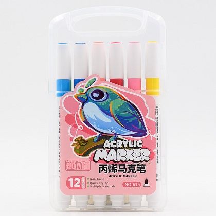 Маркер акриловый 12цв.в наборе  615-12
