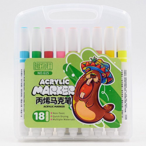Маркер акриловый 18цв.в наборе  615-18