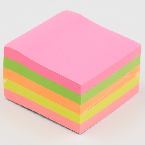 Блок для записей, 75х75мм, 450л.  неон микс   7894  1/6