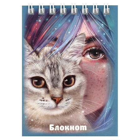 Блокнот А7 40л  гребень "ЗЕРКАЛО ДУШИ" клетка   68168  1/5