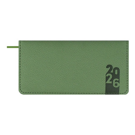 2026г Еженедельник 170x88 мм датированный   7БЦ  64л.ДЖУТ ХАКИ (кожзам: тверд. переплёт)  70379