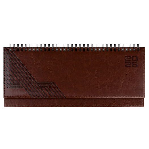 2026г. Планинг дат. 310*130мм 64л САРИФ КОРИЧНЕВЫЙ (кожзам: твёрдый переплёт с поролоном)  70322