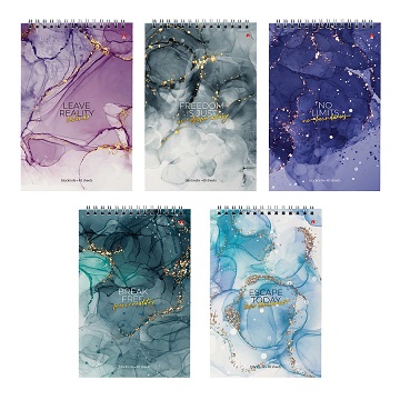 Блокнот А5 40л гребень "Мрамор" 5 в.  3-40-761  1/50