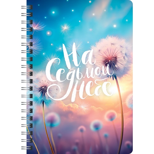 Тетрадь 96л.А4 гребень "На седьмом небе" клетка, Обложка: белый пластик с печатью, скругл.углы ТСП41005319  1/6/30