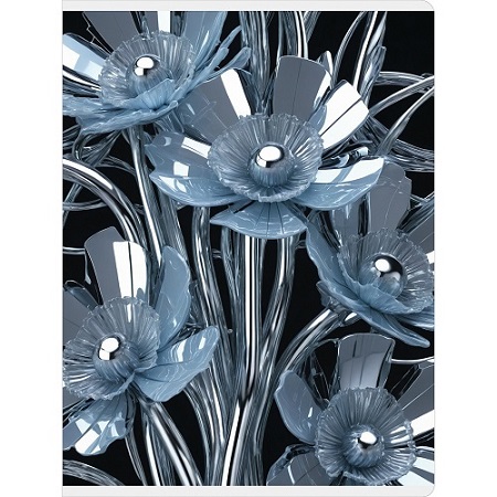 Тетрадь 80л. А4 "Металлик. Техно-цветы", клетка, скр.угл   ТГ4805275  1/6/30