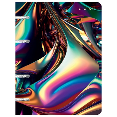 Тетрадь на кольцах А5 "Яркий блеск" 100л   ламинация Chameleon. Съемный блок  клетка  ТК1005212