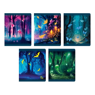 Тетрадь 48л. А5 "Фантастический лес"  клетка   выб.лак ТКЛ488772  10/100