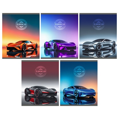 Тетрадь 48л. А5 "SuperCar"  клетка гл.ламинация 5в.  ТК489644 1/10/100