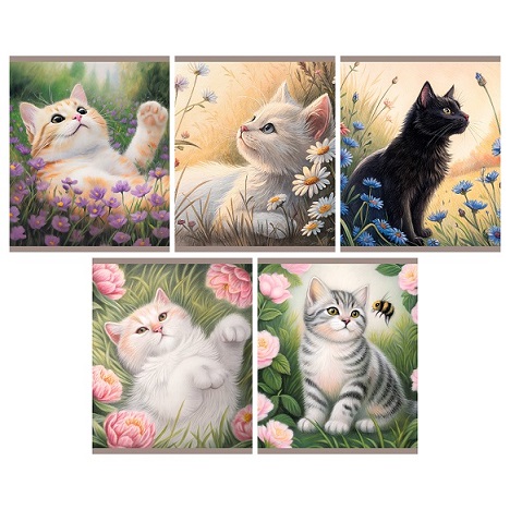 Тетрадь 48л. А5 "Солнечные коты"  клетка  асс. ТК489624   1/100