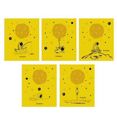 Тетрадь 48л. А5 "TOTAL YELLOW. Moon"  клетка  блинтовое тиснение  асс. ТКБТ488471