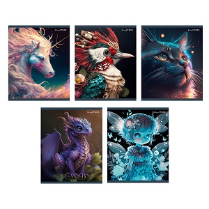 Тетрадь 48л. А5 "Фантастические миры"  клетка  глиттерный лак с блестками  асс. ТКБ488688