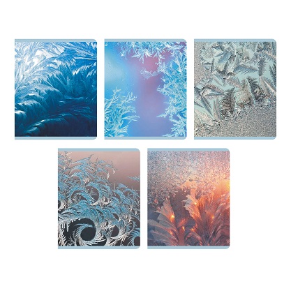 Тетрадь 48л. А5 "Морозные узоры"  клетка  ламинация Glitter скругл.углы   асс. ТК488540