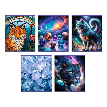 Тетрадь 48л. А5 "Фантастическое свечение"  клетка  ламинация soft-touch, выборочный высокий лак   асс. ТКЛ489194