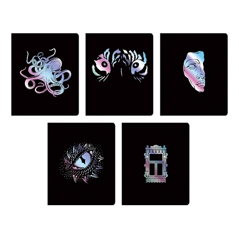 Тетрадь 96 л "TOTAL BLACK. Микс"  клетка тисн. фольгой  голограф.  асс.  ТКФ968787    1/50