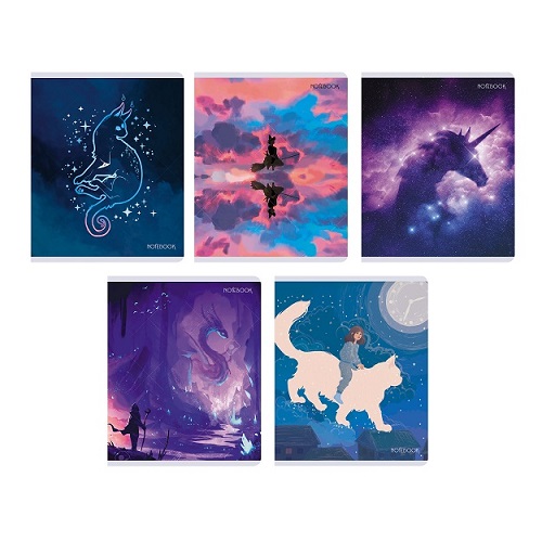 Тетрадь 96 л "Фэнтези Микс"  клетка  ламинация Chameleon  асс.  ТК968543    1/50