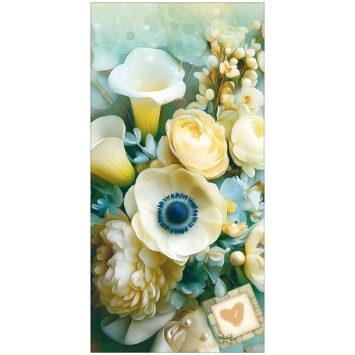 Конверт для денег Без названия- Нежные цветы, сердечко, без отделки, без текста  410-9,0001910