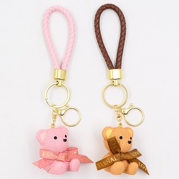 Брелок 3D с ремешком,карабином МИШКА  5*3см арт.10126  1/12