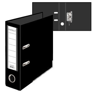 Регистратор 75 мм, 2-х сторонняя черная/черная с металл. окантовкой, ПВХ  КР-000450 	1/30