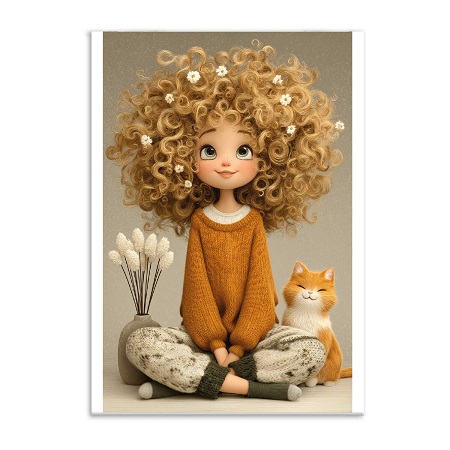 Блокнот А6  40л "КУДРЯШКА" 1 скоба сверху, клетка  арт.74038   1/5/40