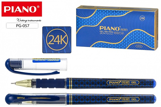 Ручка гелевая СИНЯЯ  синий корпус с рисунком 0,5мм  PG-057/синяя/  1/12