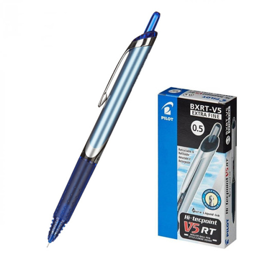 Роллер  автоматический " Pilot " Hi-Tecpoint RT синий 0,5мм с жидкими чернилам  BLRT-VB5-L/355639 1/12