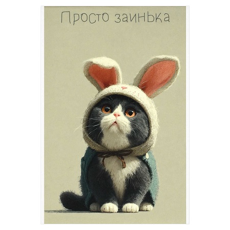 Блокнот А6  40л "КОТ-ЗАИНЬКА" 1 скоба сверху, клетка  арт.74619   1/10