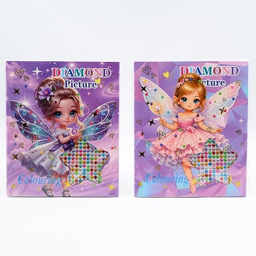 Алмазная мозаика-раскраска 20*25см ДЕВОЧКА альбом 10л арт.12610