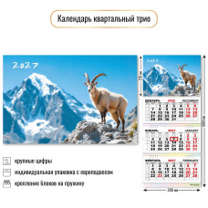 2027 г.Календарь кварт.  3-х. бл. "Символ года"   с УФ-лаком   арт.10015