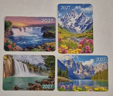 2027 г.Календарь карманный "Водопады, Горы" ассорти 4в.   КГ-27-317,314,329,320   1/20