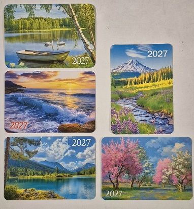 2027 г.Календарь карманный "Природа" ассорти 5в.   КГ-27-431,304,303,296,284  1/20